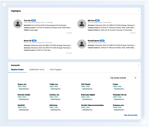 Demandbase One™ user interface